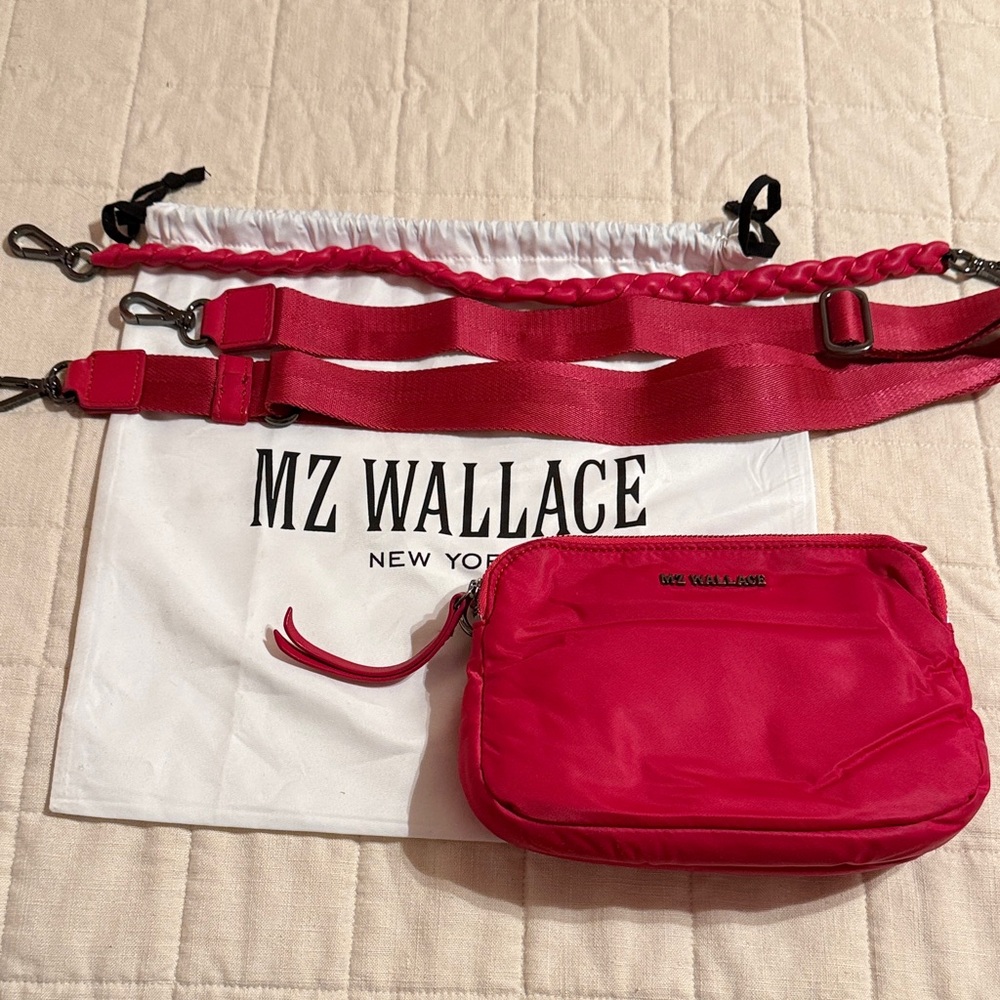 MZ Wallace Small Bowery Crossbody Fuchsia